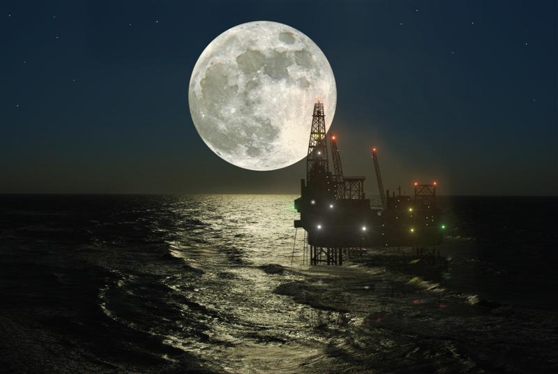 Oil rig at sea