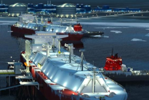 Computer image of future Sabetta port