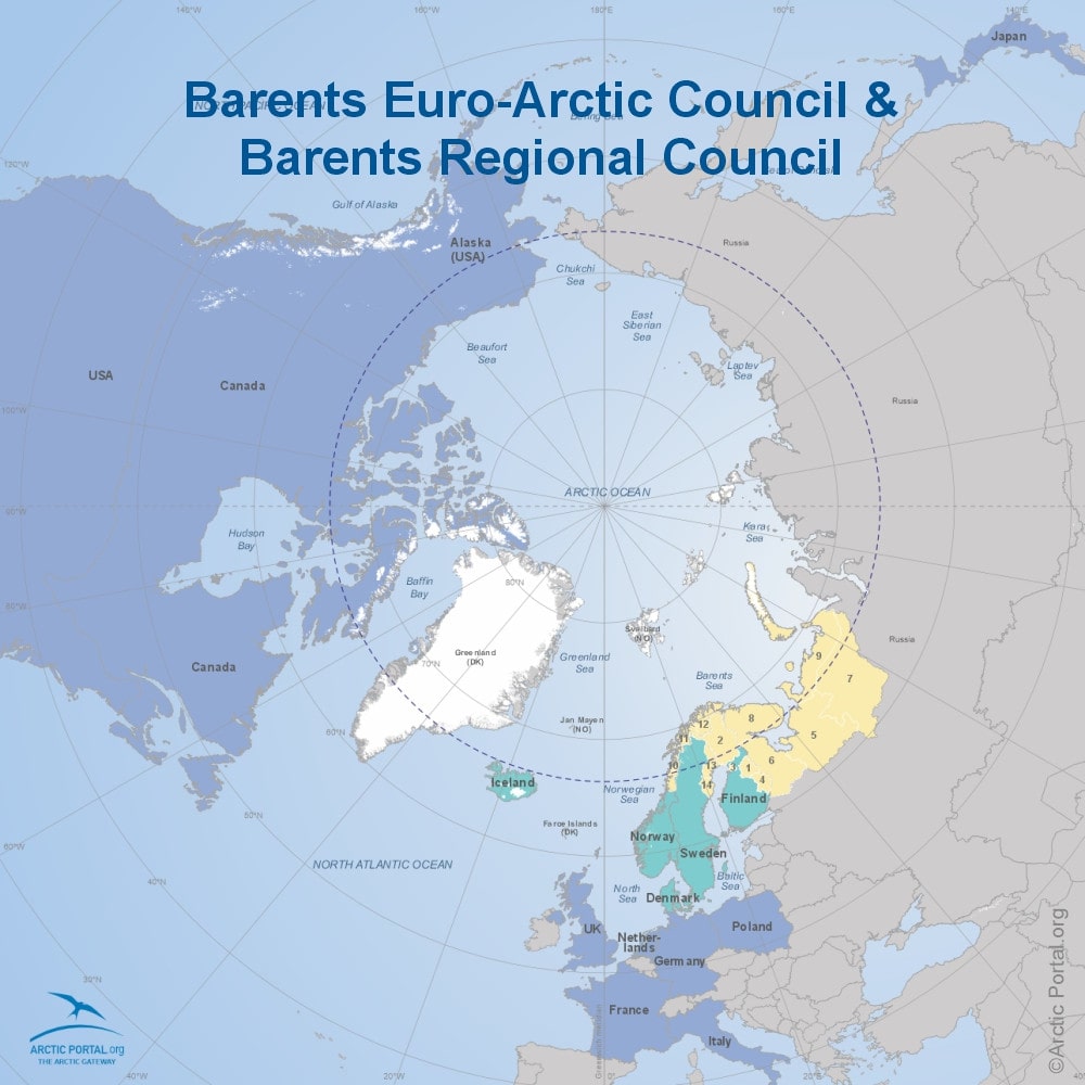 Barents Euro-Arctic Council (BEAC) World Map