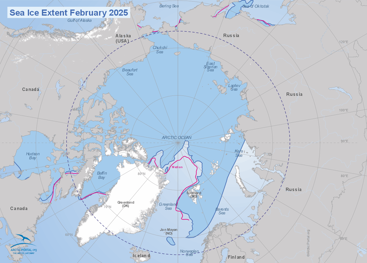 Sea Ice Extent February 2025