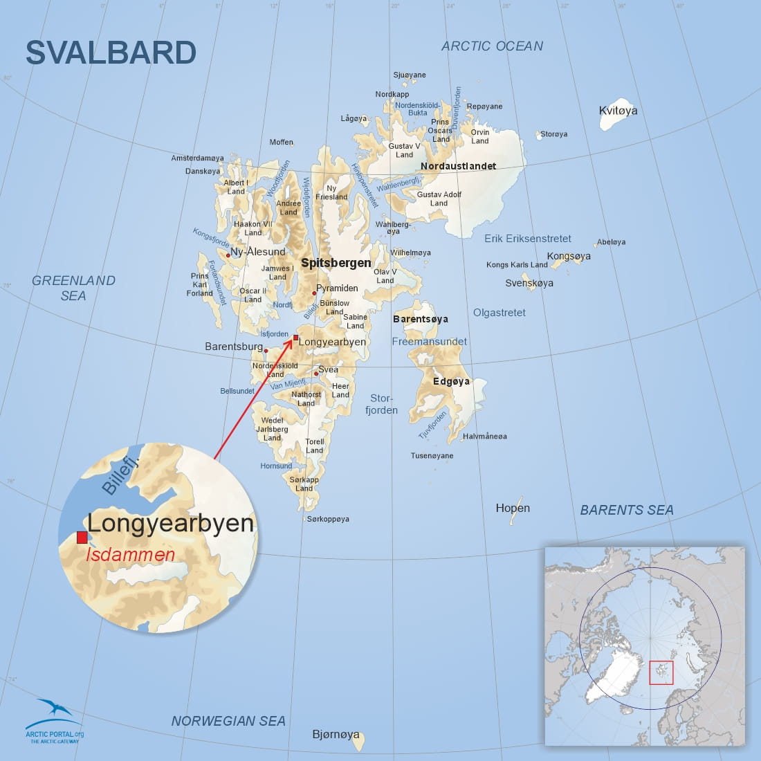 Svalbard MAP Isdammen Lake