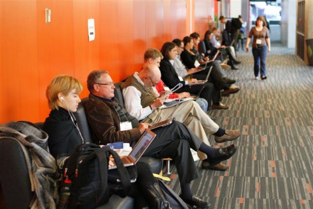 Conference´s delegates awaiting for the next session to start.